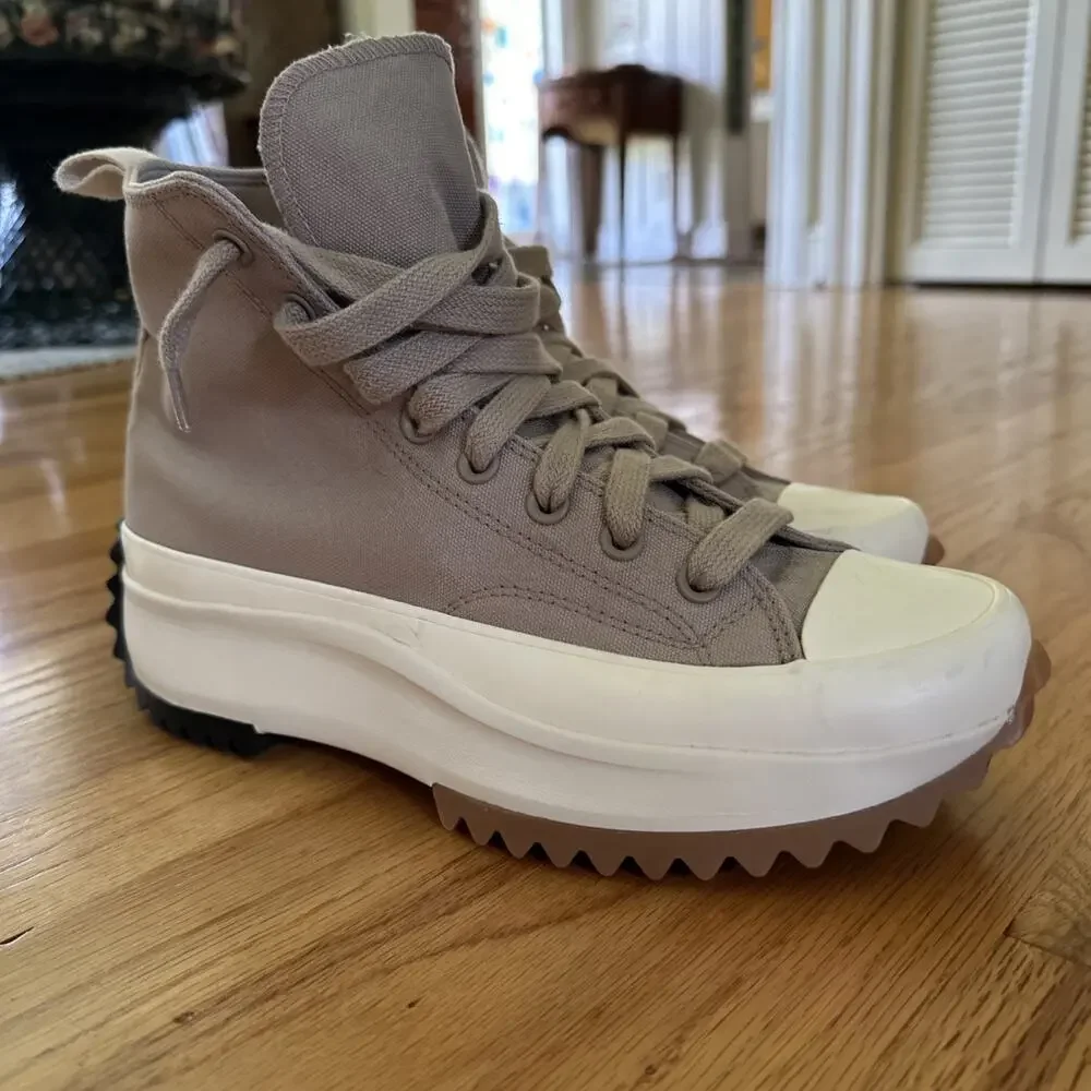 Converse Run Star Hike Hi Women’s 10.5 Men's 9 Shoes Canvas Warm Grey Unisex BP - Picture 9 of 14